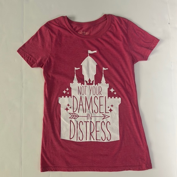 Crazy Dog T-Shirts Tops - Women’s Not Your Damsel In Distress Funny Disney Princess T Shirt